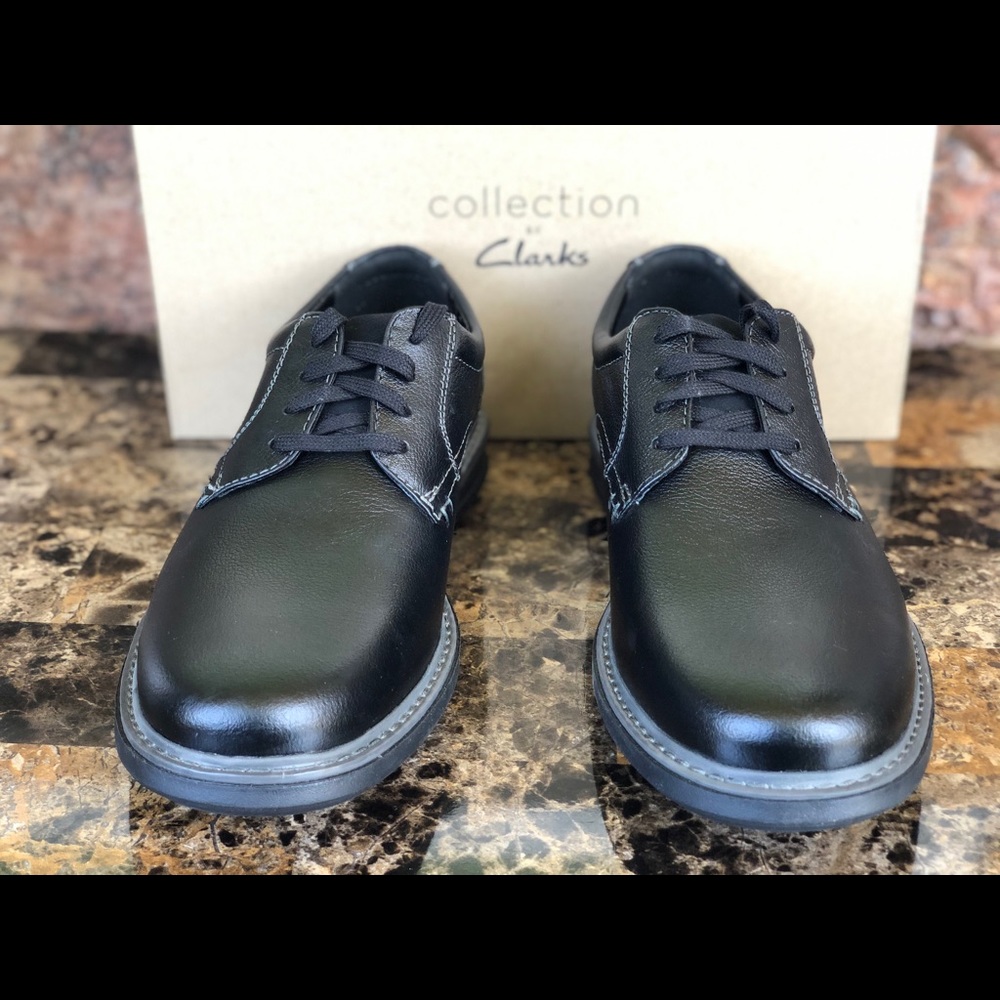 Brand new men Clarks black leather casual oxford - Picture 8 of 14
